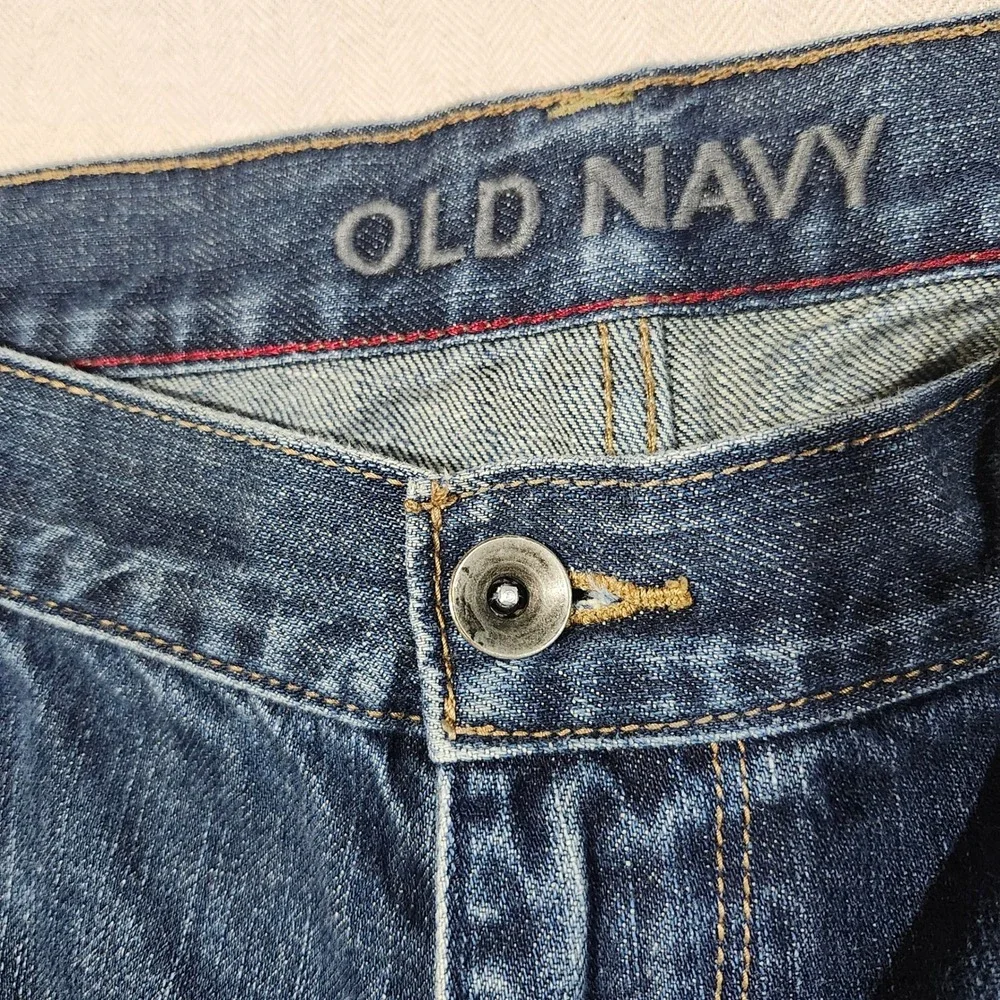 Old Navy Y2K Mens Loose Painter Jeans Blue 100% Cotton Utility Carpenter 33x34